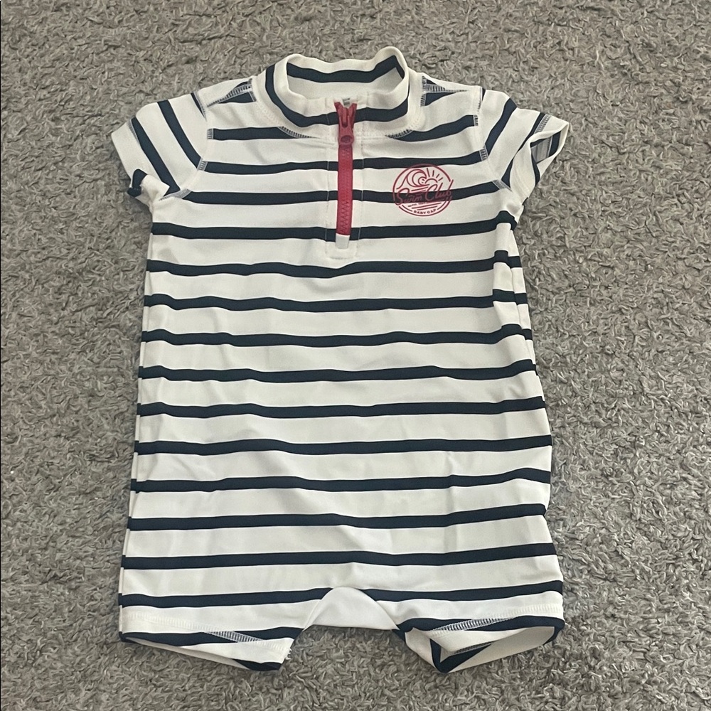 Striped Short Baby Gap Swimsuit, Size 0-6 months